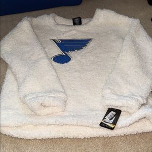 NHL BLUES Cozy White Fleece Sweatshirt LARGE10/12